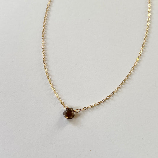 Mini Smoky Quartz Teardrop necklace