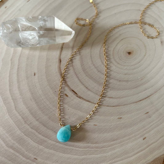 Amazonite Teardrop Necklace