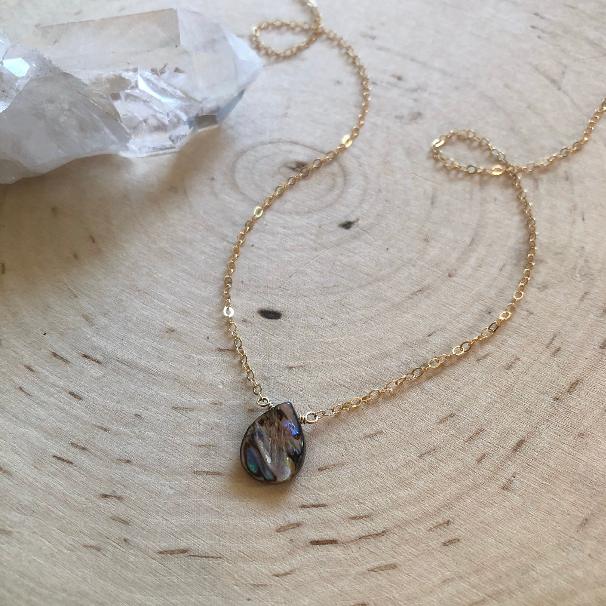 Abalone Teardrop Necklace