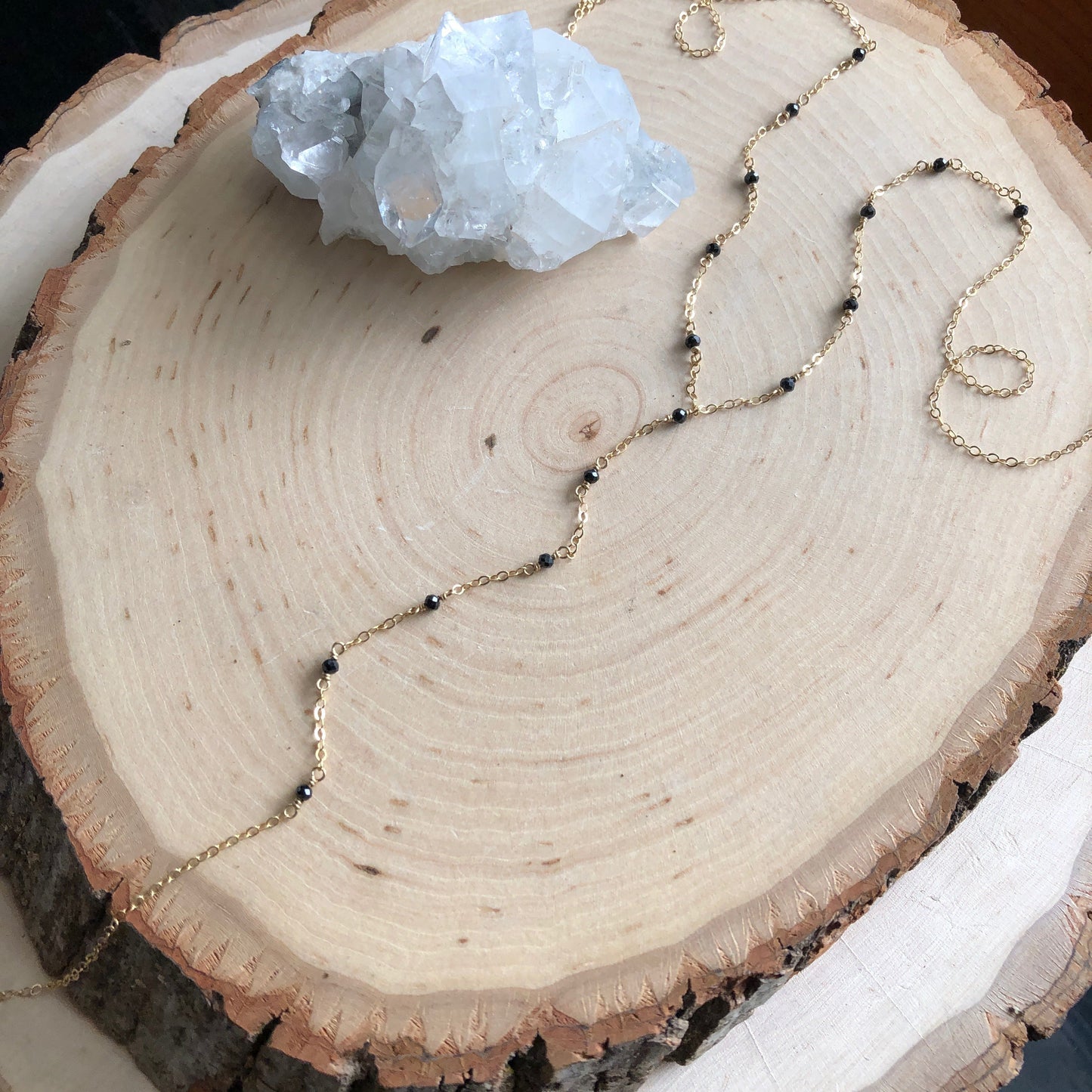 Black Spinel Y-Necklace