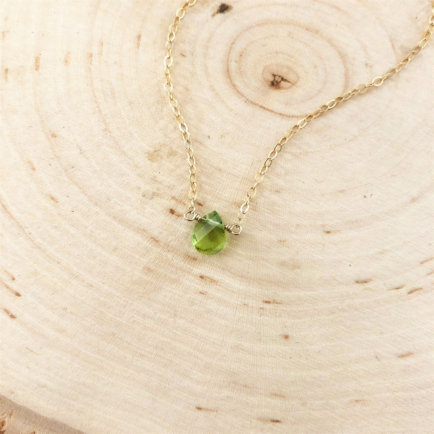 Mini Peridot Pendant Necklace