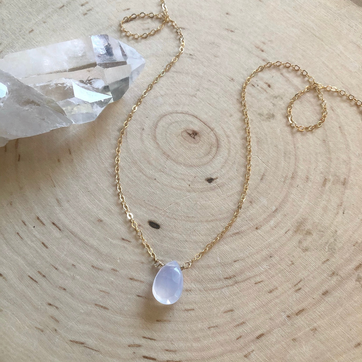 Mini Chalcedony pendant necklace