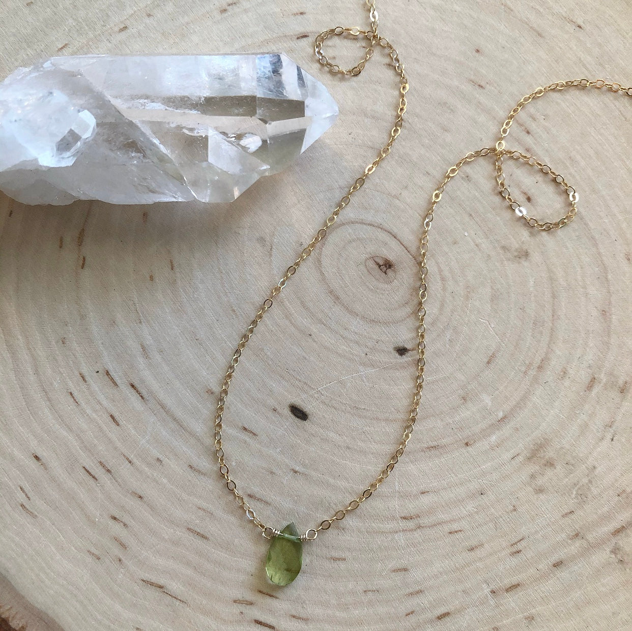 Mini Peridot Pendant Necklace