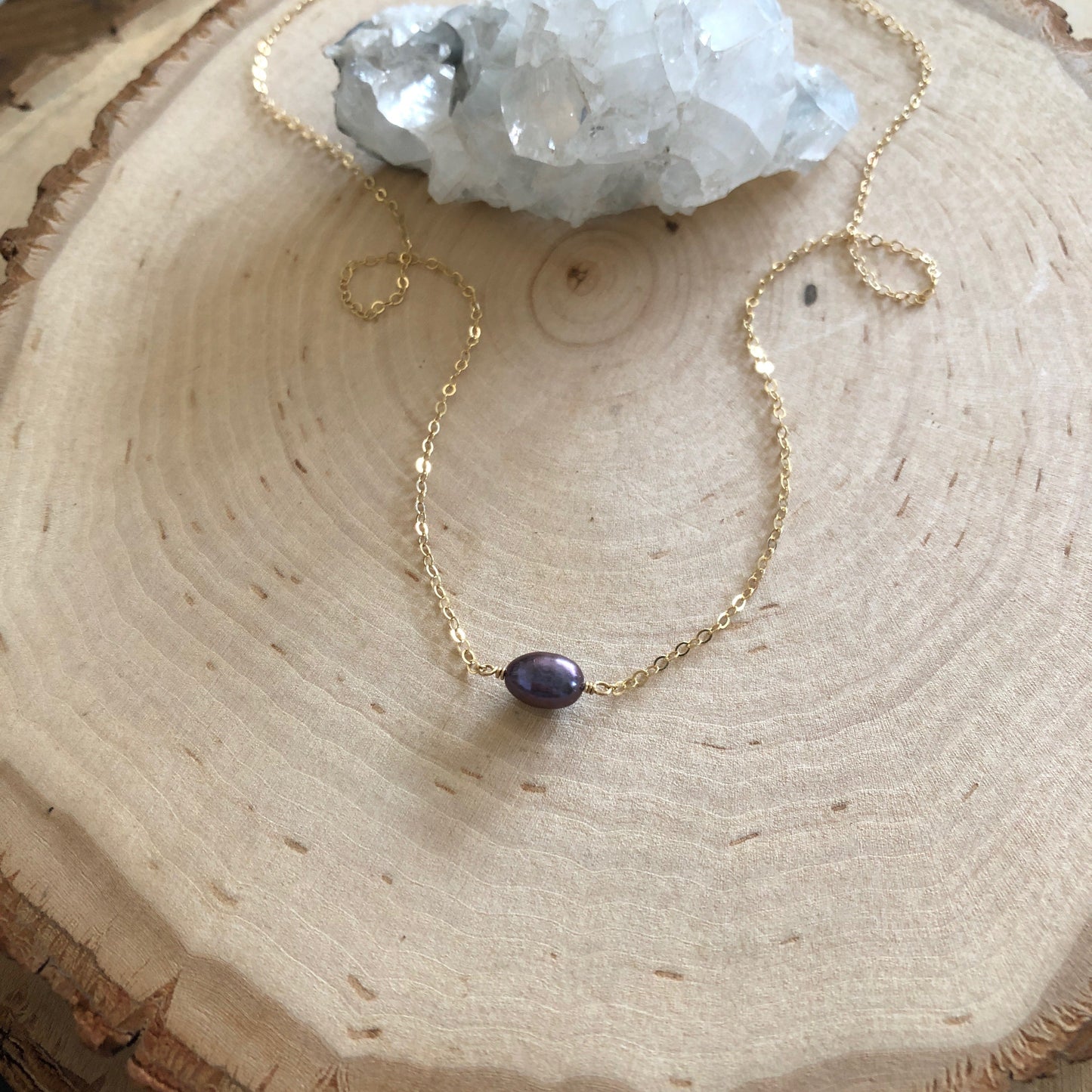 Mini Purple Pearl Necklace